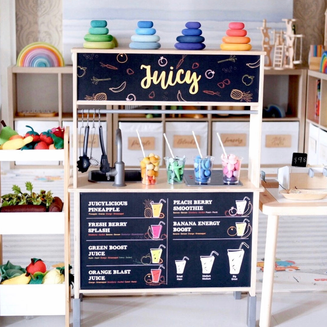 De Juicy Bar is dé speelhoek-upgrade voor kinderen die graag zelf smoothies maken en verkopen.